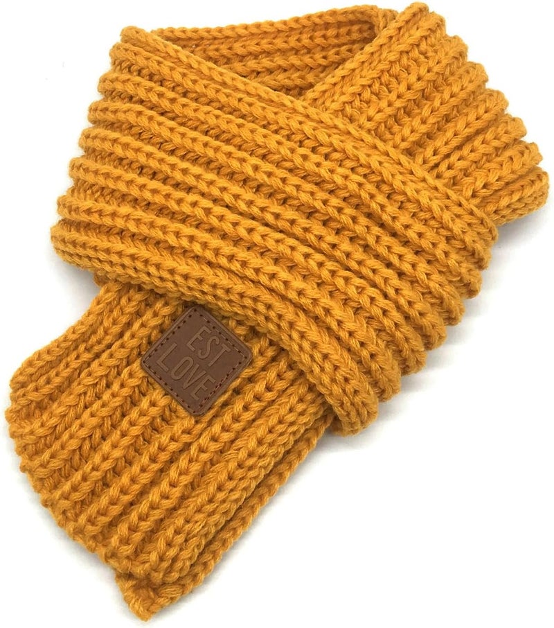 BEARUN Kids Knit Scarf Winter Fashion Solid Color Toddler Baby Scarves Wrap Neck Warmer - Image 3